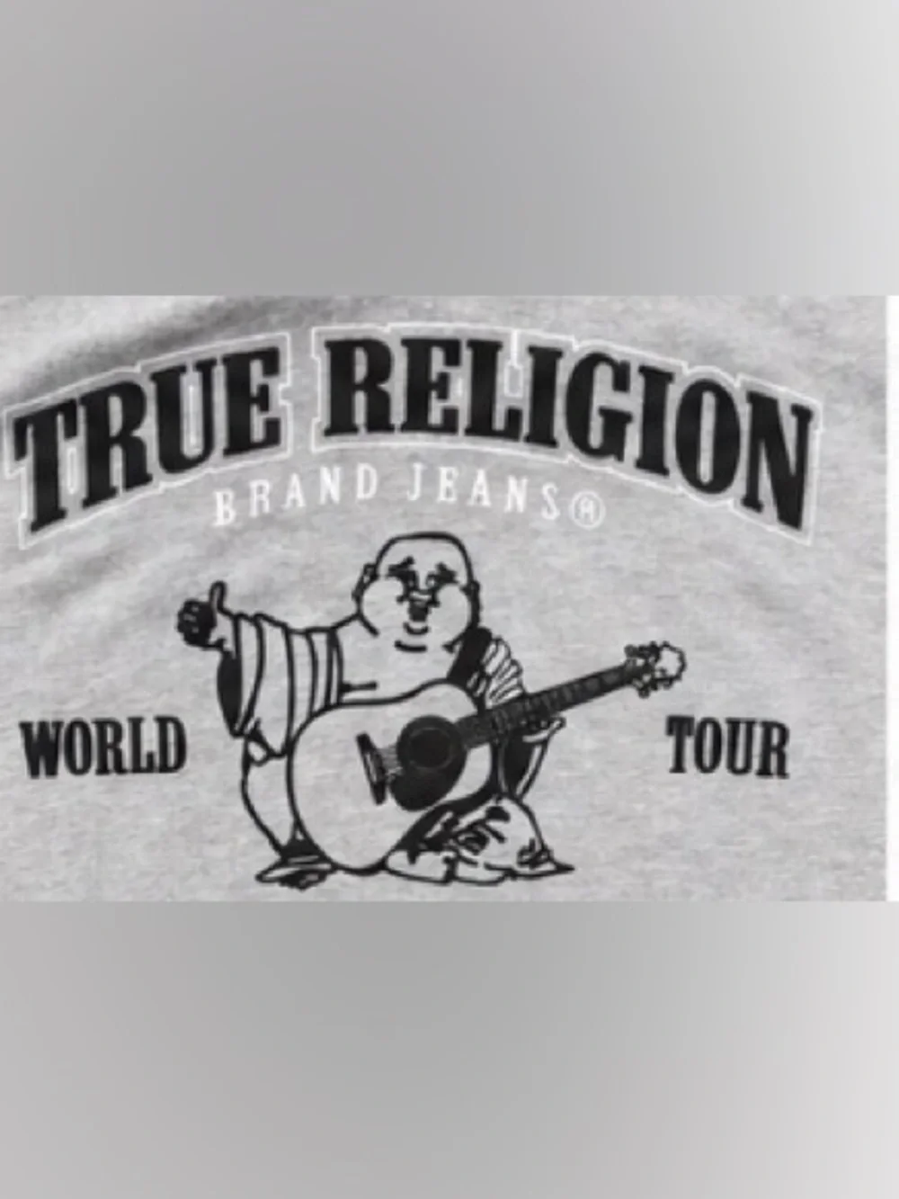 NWT True Religion Hooded Tank Heather Grey World Tour Buddha Logo